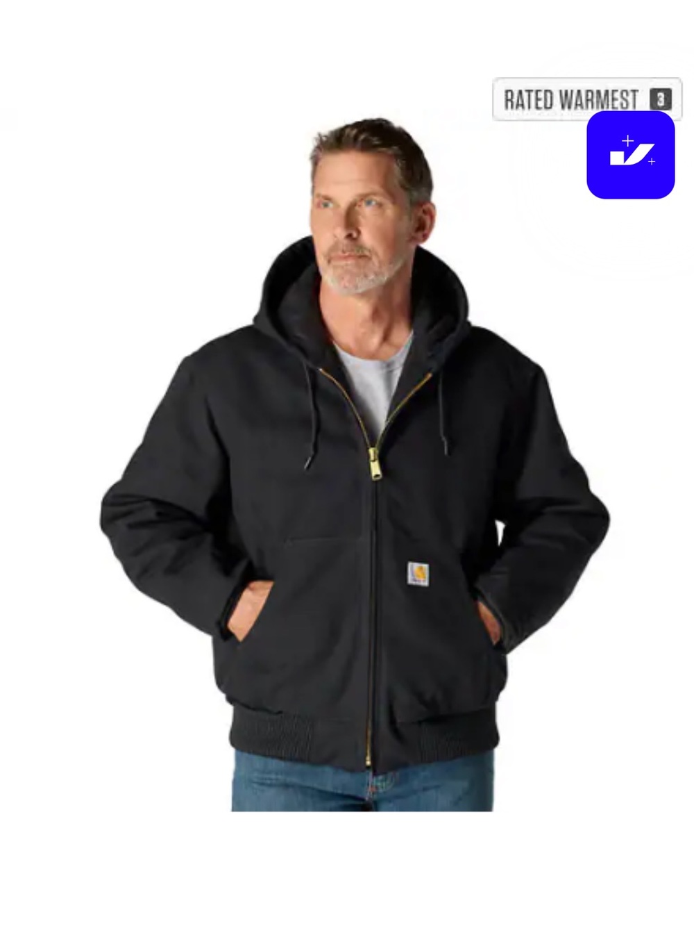 Carhartt Men’s Black Hooded Work Jacket
